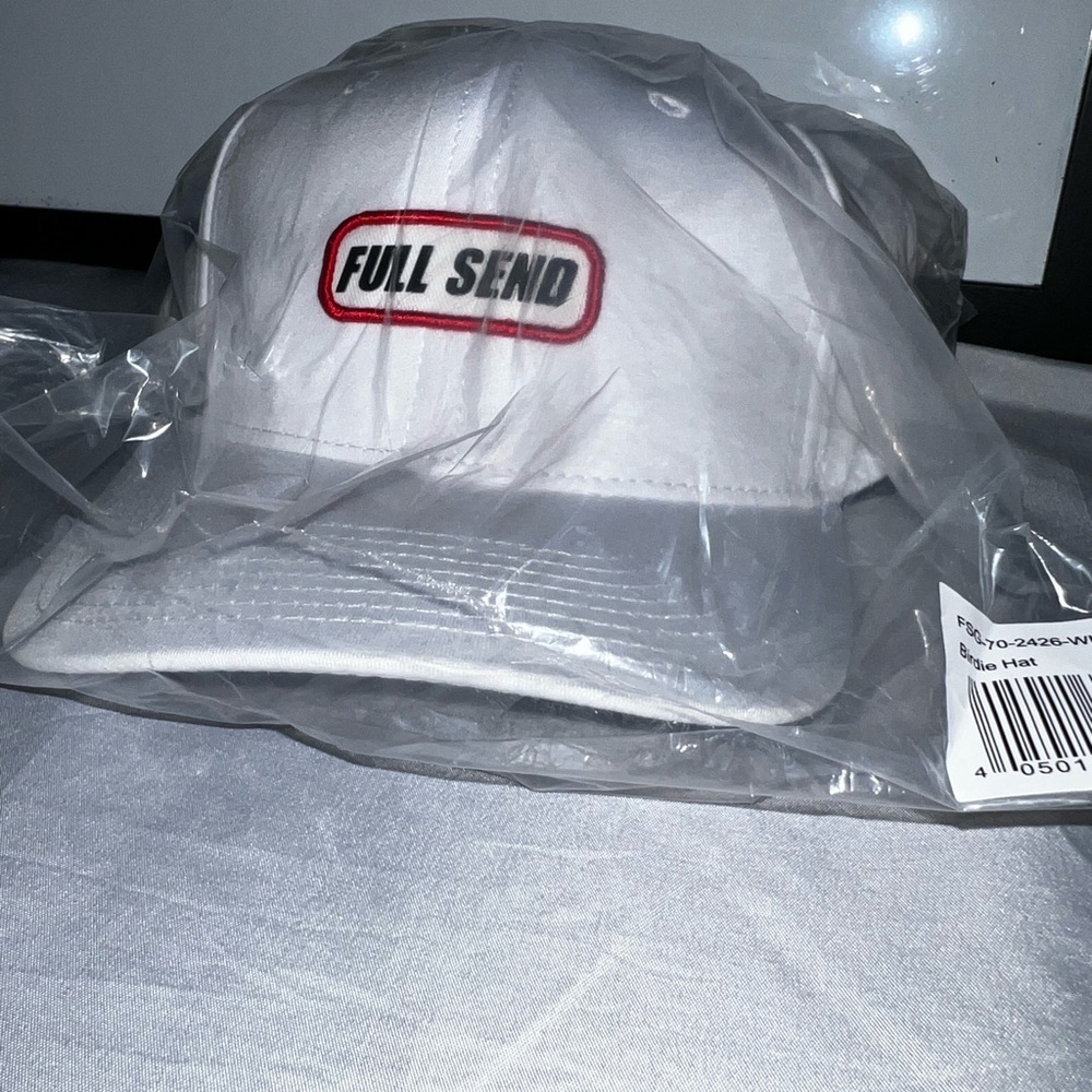 Full Send Nelk Boys Birdie SnapBack Hat Box Logo - White - OS